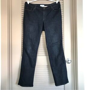 LOFT Dark Blue Wash Curvy Straight Leg Jeans Made & Loved Ann Taylor Plus Sz 14